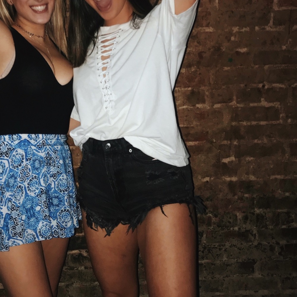 Forever21 lace up tee